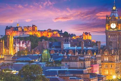 Edinburgh skyline night shutterstock_1372186328 Richie Chan
