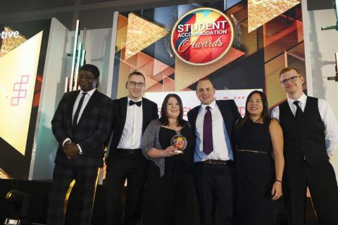 resh’s Sarah Withey, Graham Pawson, Sam Scott & Linsey Cullen take the Health & Wellbeing prize from Student Crowd’s Paul Humphreys