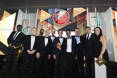 The Harrison Street team celebrate winning Investor of the Year with Irwin Mitchell’s Michelle Beaumont